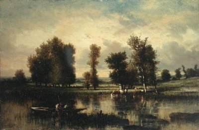 Boat on the Edge of the River by Jules Dupré