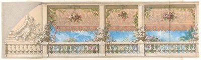 An Outdoor Balustrade Overhung with an Awning in Moorish Style by Jules Edmond Charles Lachaise and Eugène Pierre Gourdet