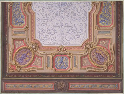 Design for Ceiling of Grand Salon, Hôtel Hope, 1867 by Jules Edmond Charles Lachaise and Eugène Pierre Gourdet