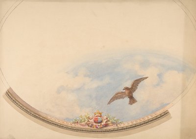 Design for a Ceiling Painted with Clouds and a Soaring Eagle, second half 19th century by Jules Edmond Charles Lachaise and Eugène Pierre Gourdet