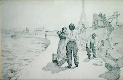 View of the Banks of the Seine, Paris by Jules Ernest Renoux