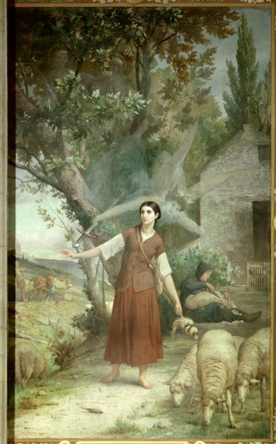 Joan of Arc (1412-1431) at the age of 13 keeps her father