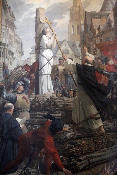 Joan of Arc on the pyre by Jules Eugene Lenepveu