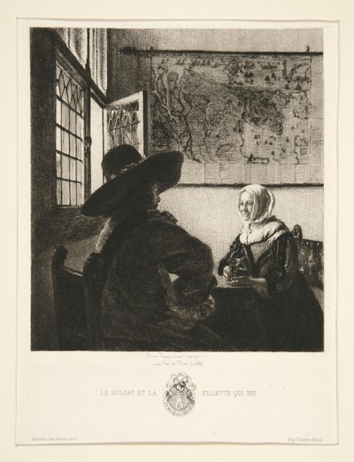 The Soldier and the Laughing Girl by Jules Ferdinand Jacquemart