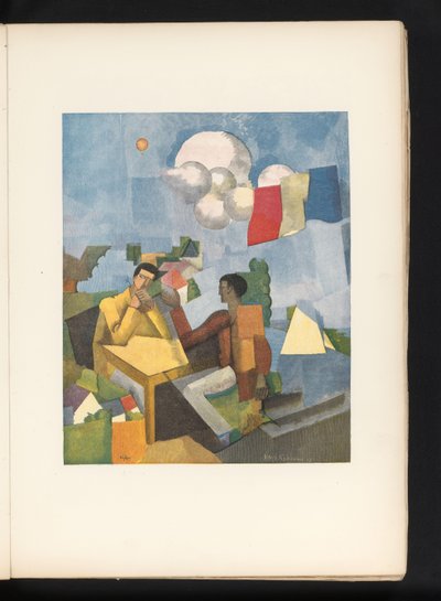 Two Men at a Table Outdoors by Jules Germain