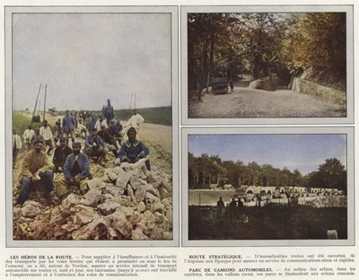 Les Heros de la Route, Route Strategique, Parc de Camions Automobiles by Jules Gervais Courtellemont