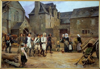 French Revolution: Les revolts de Fouesnant Representation of the Nedelec case, linked to the installation of the new judicial regime, Justice of the Peace Alain Nedelec refuses to sit without a patent signed by the king
