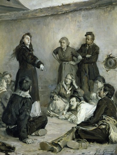 Louise Michel (1830-1905) Talking to the Communards by Jules Girardet