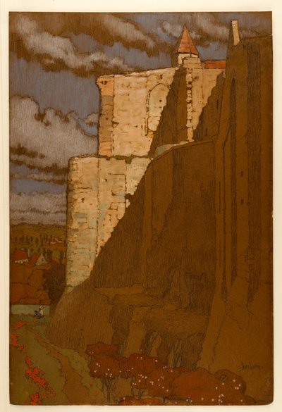 Chateau of Loches: the Wall of Enceinte and Top of Tour Ronde by Jules Guerin