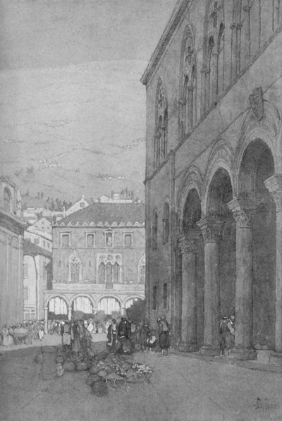 The Rectors Palace and the Public Square at Ragusa by Jules Guerin