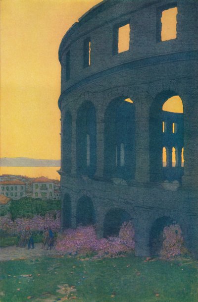 The Roman Amphitheater at Pola by Jules Guerin