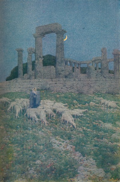 The Temple of Poseidon and Athene or Aegina by Jules Guerin
