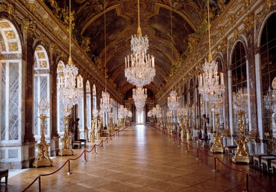 View of the Galerie des Glaces in Versailles by Jules Hardouin Mansart