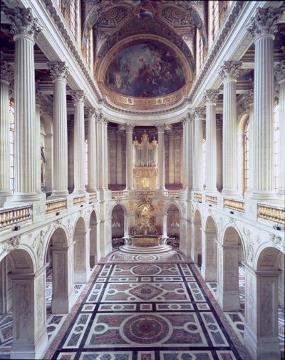 Interior view of the chapel, begun in 1699 and completed by Robert de Cotte in 1710 by Jules Hardouin Mansart