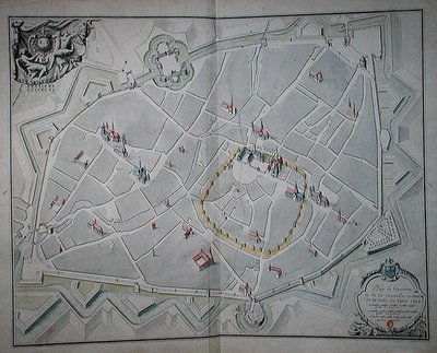 Plan of the old and new city walls of Dijon by Jules Hardouin Mansart