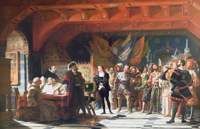 Francis de Bonnivard the Prisoner of Chillon, brought before the Duke of Savoy in 1530 by Jules Hippolyte Ravel