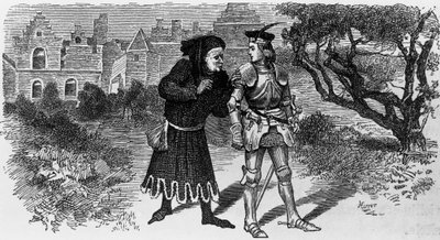 Illustration for Quentin Durward, historical novel by Walter Scott, engraving by Jules Huyot by Jules Huyot