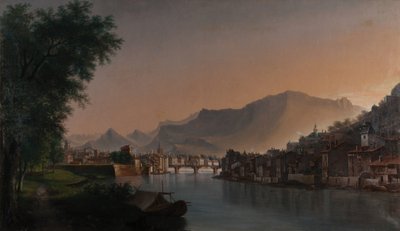 View of Grenoble in the 19th century by Jules Jean Baptiste Guedy