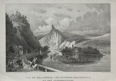 View of Rolandseck, Nonnenwerth, Drachenfels and Siebenbirge by Jules Jean Baptiste de Joly