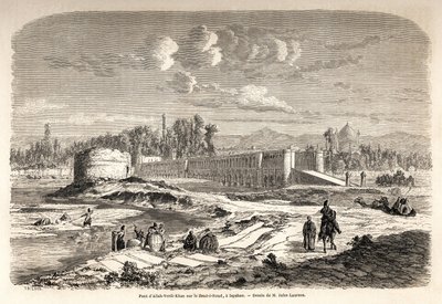 The bridge Allah Verdi Kahn, erected around 1608, in Isfahan (Iran) by Jules Joseph Augustin Laurens