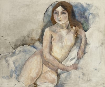 Blonde Girl Posing by Jules Pascin