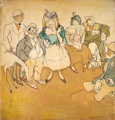 Personnages et Chiens, c.1906 by Jules Pascin