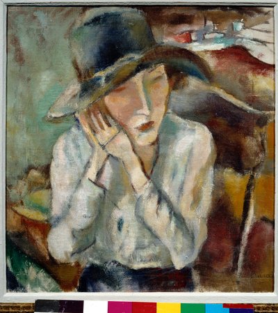 Portrait of Hermine with the Great Hat by Jules Pascin