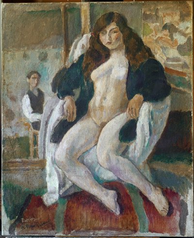Portrait of the Painter and His Model by Jules Pascin