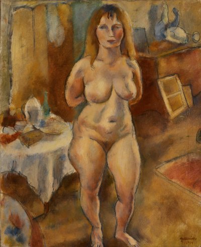 Standing Nude in the Studio by Jules Pascin