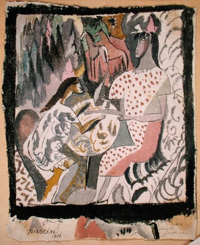 Two Women at a Circular Table, South Carolina by Jules Pascin
