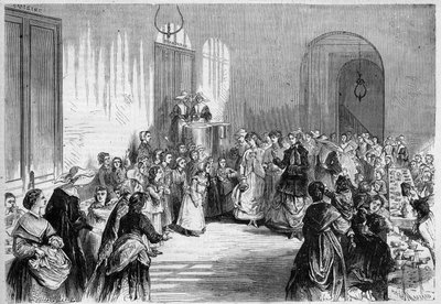 The Impress Eugenie de Montijo (1826-1920) attending the children