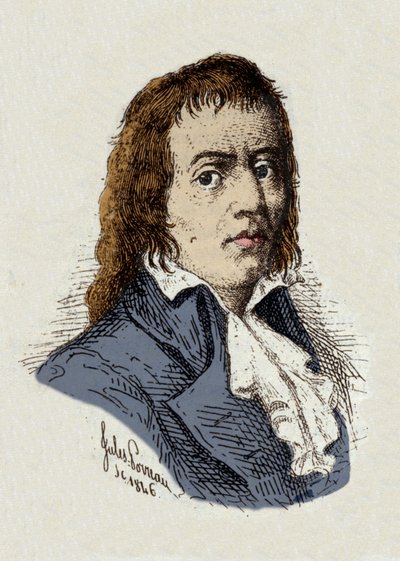 French Revolution: Portrait of Francois Babeuf dit Gracchus (1760-1797) Revolutionary, Drawing by Jules Porreau by Jules Porreau