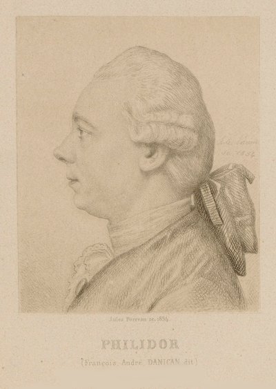 Portrait of François-André Danican Philidor, 1726-1795 by Jules Porreau
