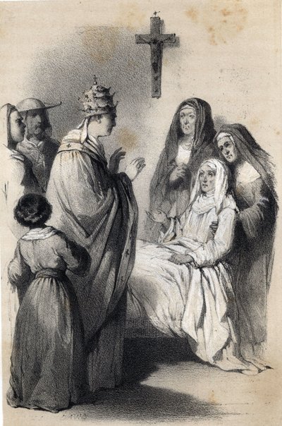 Representation of Saint Claire of Assisi, founder of the religious order of the Clares in 