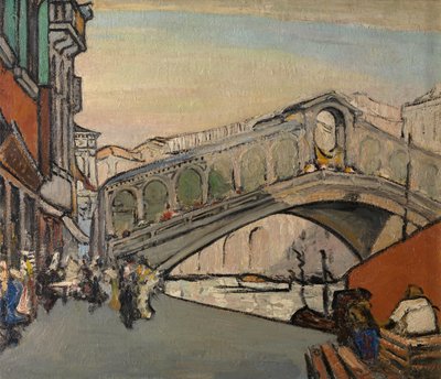 The Rialto Bridge in Venice by Jules Schmalzigaug