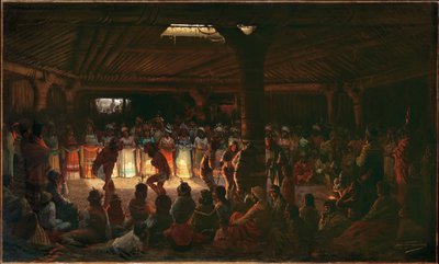 Dance in a Subterranean Roundhouse at Clear Lake, California by Jules Taverniers