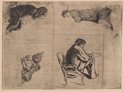 Edmond Drawing, Stenterello, and Other Sketches by Jules de Goncourt