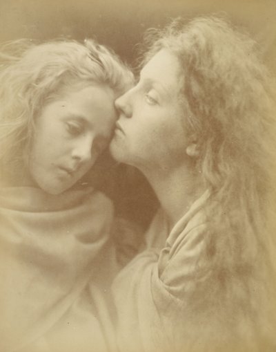 The Kiss of Peace - Mary Ann Hillier (and Florence Anson?) by Julia Margaret Cameron
