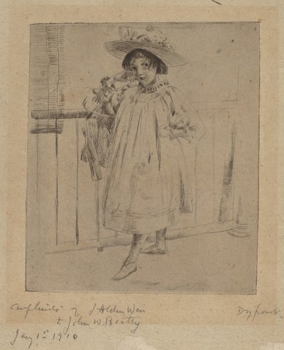 Young Girl with Large Hat by Julian Alden Weir