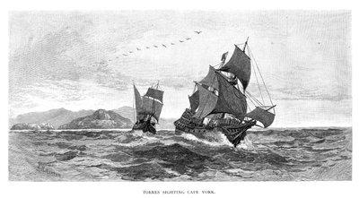 Torres sighting Cape York, 1606 by Julian Ashton