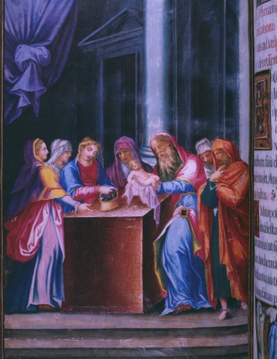 Presentation in the Temple, from a Facsimile of the Breviary of King Philip II of Spain by Julian and Leon, Andres de Fuente del Saz