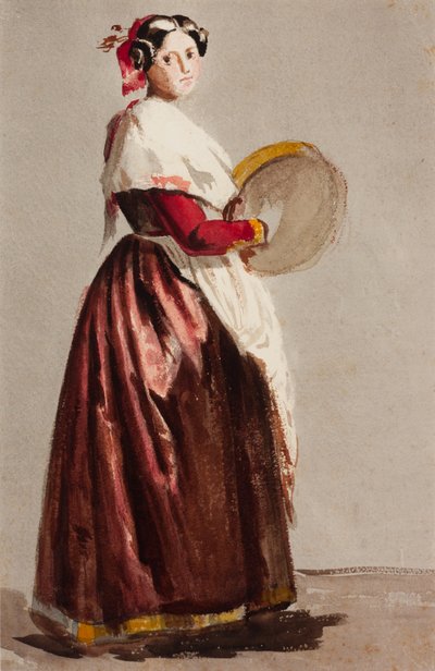 Italian Woman with a Tambourine by Julie Wilhelmine Hagen-Schwarz