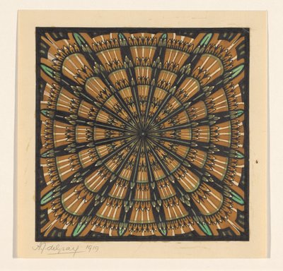 Design for a Square Rug by Julie de Graag (signed by artist)