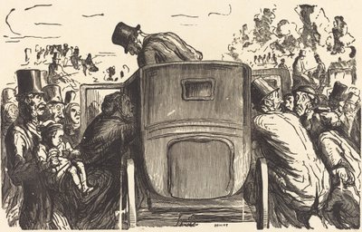 Exposition Universelle: The Foreigner Finds All the Desired Facilities... by Julien Antoine Peulot after Honoré Daumier