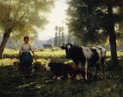 A Milkmaid with Her Cows on a Summer Day by Julien Dupre