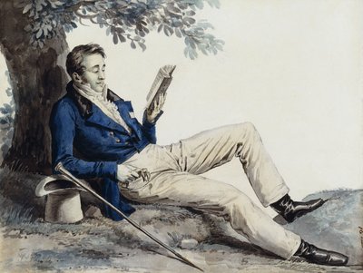 A Young Man Reading under a Tree by Julien Leopold Boilly