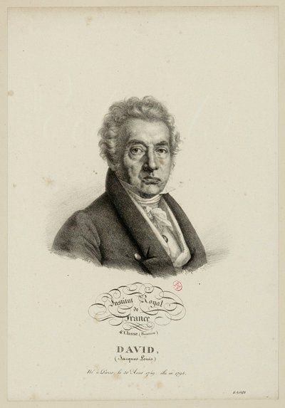 Royal Institute of France, 4th class. (Painting.) David, (Jacques-Louis.) Born in Paris on 30 August 1749, elected in 1796. by Julien Leopold Boilly