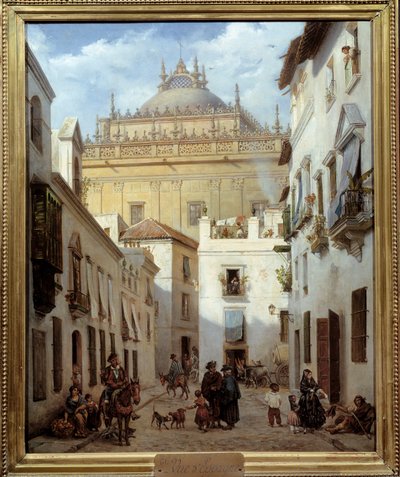 View of Seville. Painting by Julien Leopold Boilly by Julien Leopold Boilly
