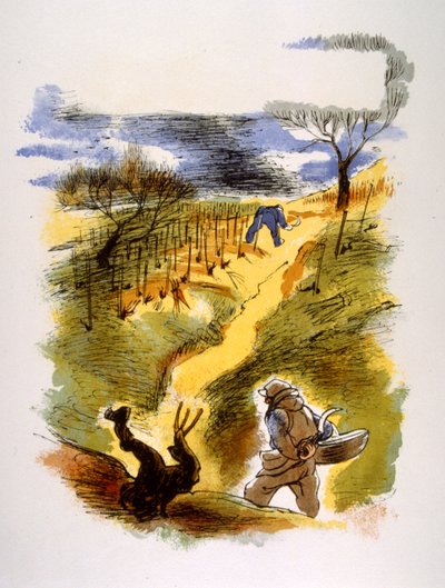 Humorous Wine Illustration 1946. Illustration by Julien Pavil by Julien Pavil
