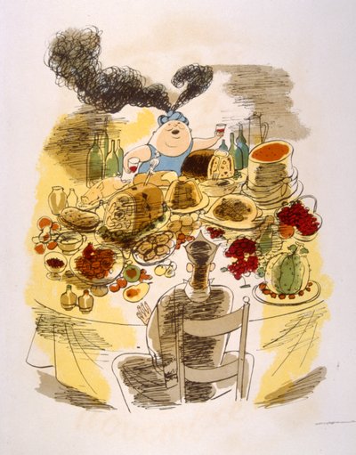 Humorous Wine Illustration 1946 by Julien Pavil